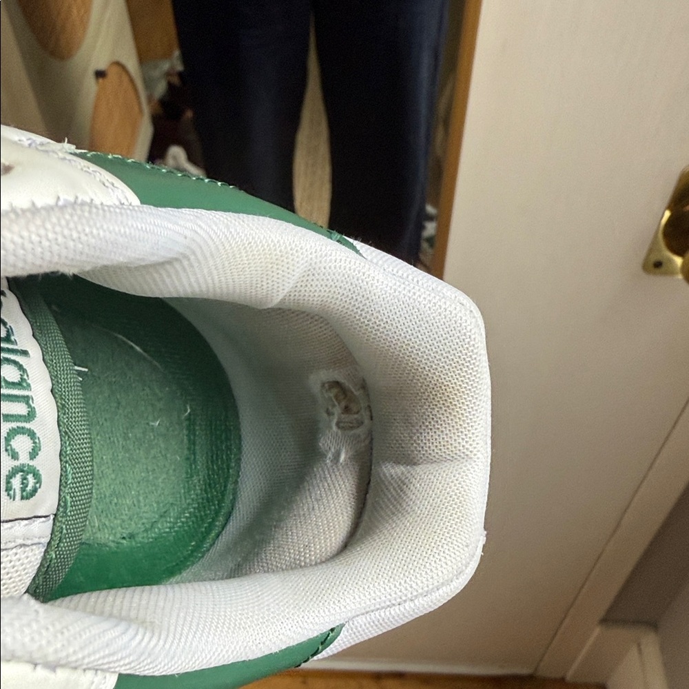 New Balance 550 White and Green Sneakers - Picture 7 of 7